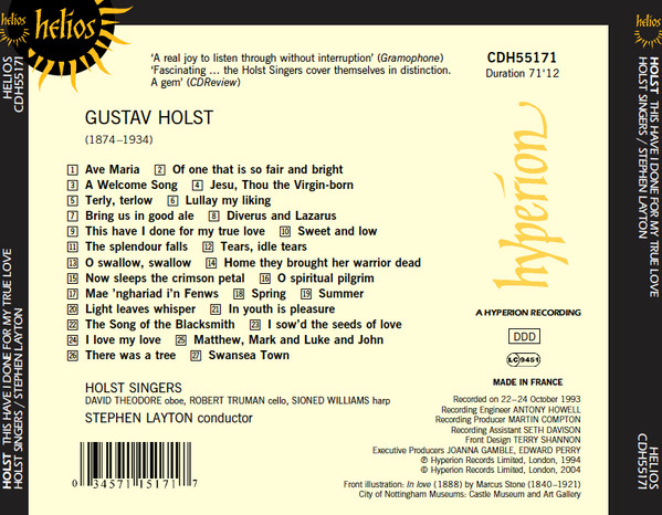 Gustav Holst - The Holst Singers, Stephen Layton-1