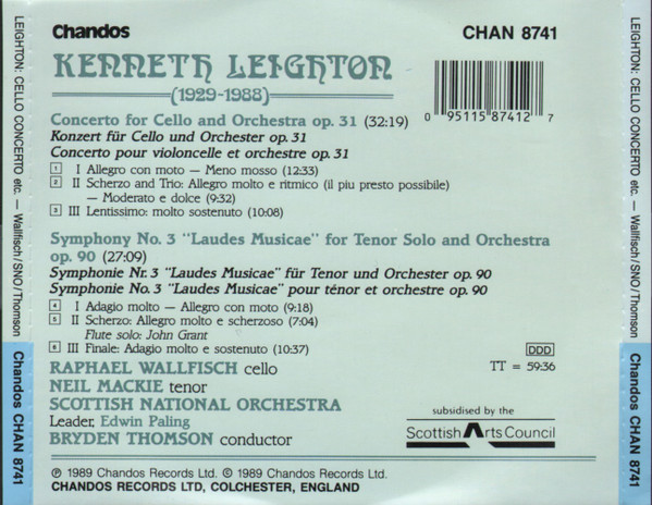 Kenneth Leighton - Raphael Wallfisch, Neil Mackie (2), Royal Scottish National Orchestra, Bryden Thomson-1