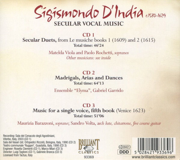 Sigismondo D'India, Matelda Viola, Paola Ronchetti, Maurizia Barazzoni, Ensemble Elyma, Gabriel Garrido-1