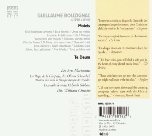Guillaume Bouzignac, Les Pages De La Chapelle, Les Arts Florissants, William Christie-1