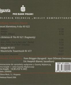 Wolfgang Amadeus Mozart, Orchestra Of The 18th Century, Frans Brüggen, Joyce DiDonato, Eric Hoeprich-1