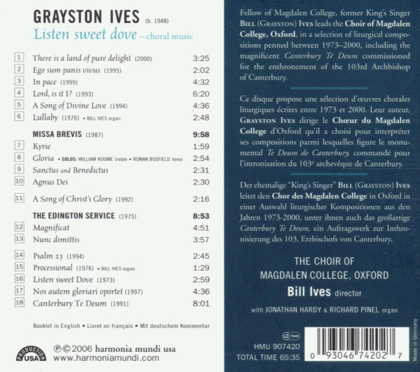 Grayston Ives - Magdalen College Choir Oxford, Bill Ives-1