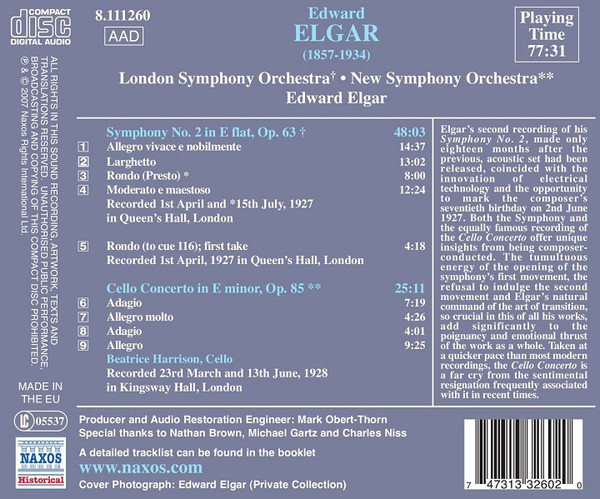 Edward Elgar* - Beatrice Harrison - London Symphony Orchestra / New Symphony Orchestra*-1