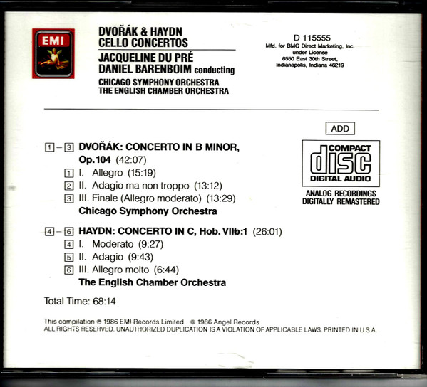Jacqueline Du Pré, Dvořák* / Haydn*, Barenboim*-2