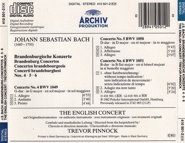 J. S. Bach* – The English Concert, Trevor Pinnock-1