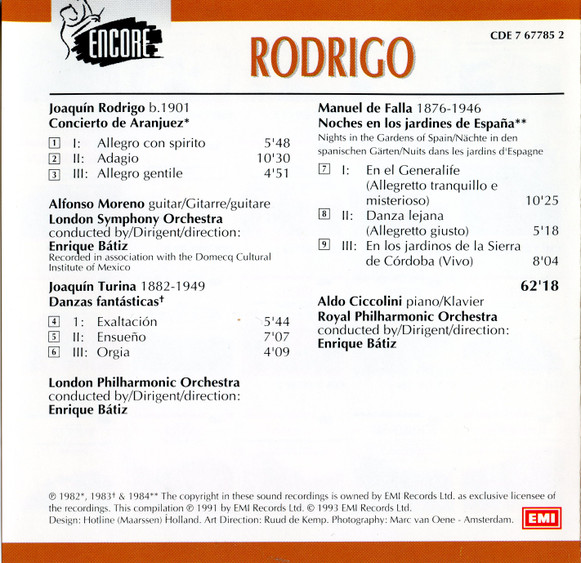 Joaquín Rodrigo, Manuel De Falla, Joaquín Turina, Alfredo Moreno, Aldo Ciccolini, Enrique Batiz-2