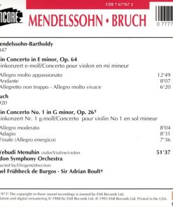 Mendelssohn*, Bruch*, Menuhin*, De Burgos*, Boult*-1