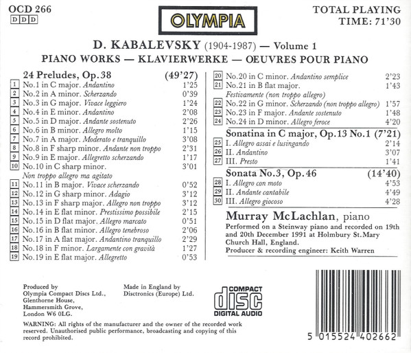 D. Kabalevsky*, Murray McLachlan-1