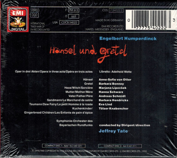 Humperdinck* - Anne-Sofie von Otter*, Andreas Schmidt (2), Marjana Lipovšek, Barbara Bonney, Hanna Schwarz, Eva Lind, Barbara Hendricks, Symphonie-Orchester Des Bayerischen Rundfunks, Jeffrey Tate-1