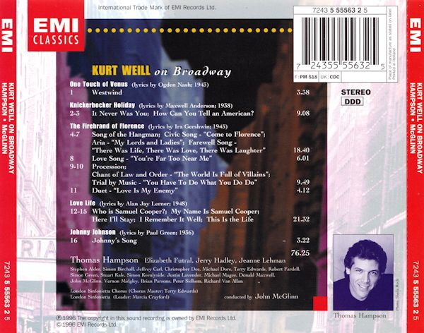 Kurt Weill - Thomas Hampson · Elizabeth Futral · Jerry Hadley · Jeanne Lehman · London Sinfonietta Chorus · London Sinfonietta · John McGlinn-1