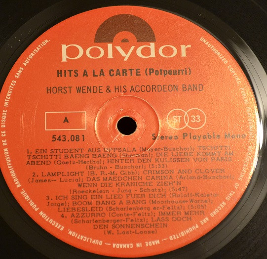 Horst Wende And His Accordeon Band*-2
