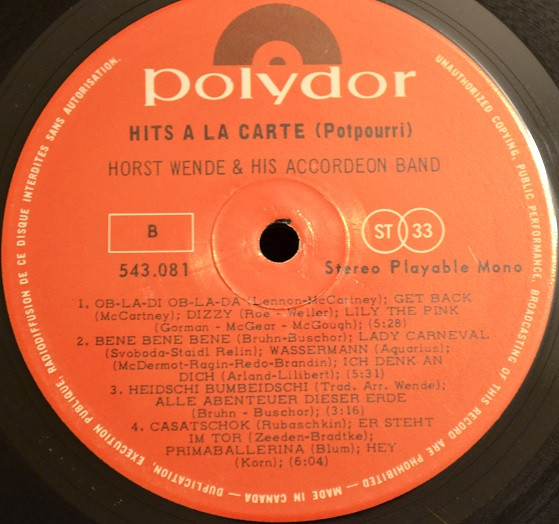 Horst Wende And His Accordeon Band*-3