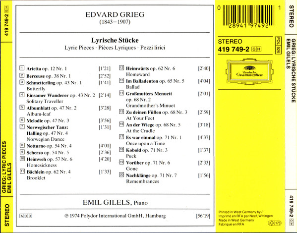 Edvard Grieg, Emil Gilels-1