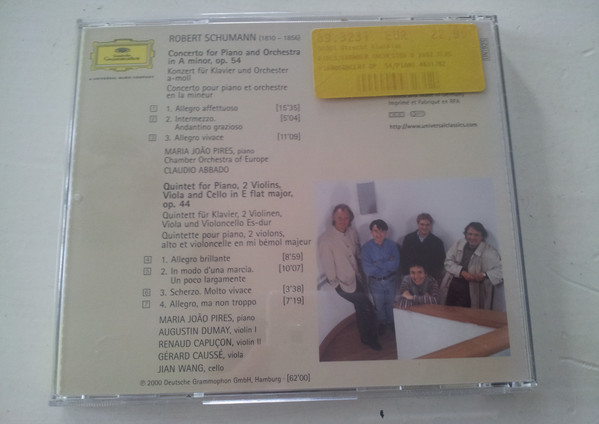 Schumann* - Maria João Pires · Chamber Orchestra Of Europe* · Claudio Abbado / Augustin Dumay · Renaud Capuçon · Gérard Caussé · Jian Wang-2