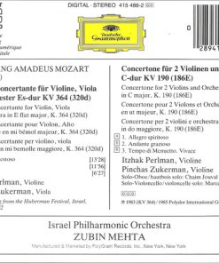 Wolfgang Amadeus Mozart, Itzhak Perlman, Pinchas Zukerman, Israel Philharmonic Orchestra, Zubin Mehta-1