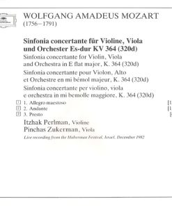 Wolfgang Amadeus Mozart, Itzhak Perlman, Pinchas Zukerman, Israel Philharmonic Orchestra, Zubin Mehta-2