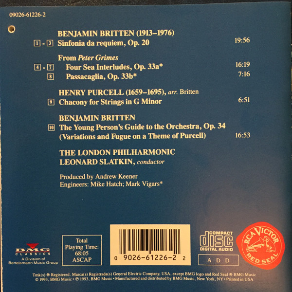 Benjamin Britten, Henry Purcell, Leonard Slatkin, The London Philharmonic*-2