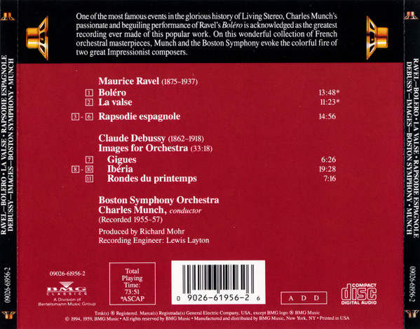 Charles Munch, Boston Symphony Orchestra : Ravel*, Debussy*-1