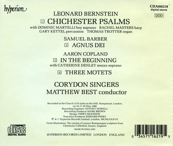 Bernstein* / Copland* / Barber* - Corydon Singers Conducted By Matthew Best (2)-1