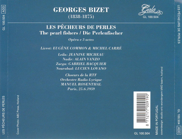 Georges Bizet - Alain Vanzo, Janine Micheau, Gabriel Bacquier, Lucien Lovano, Manuel Rosenthal-1