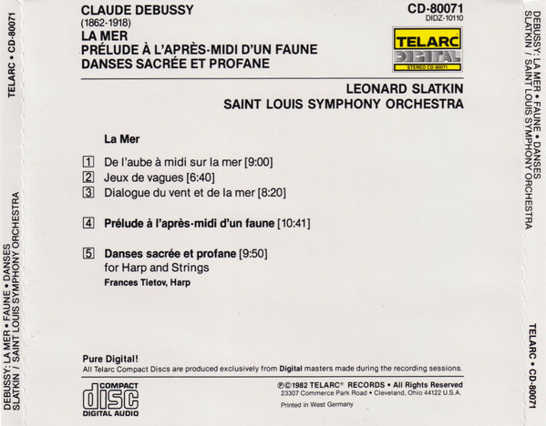 Debussy* - Leonard Slatkin / Saint Louis Symphony Orchestra-1