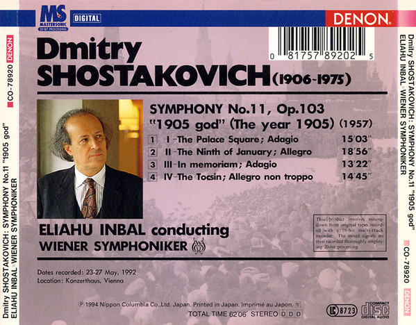 Dmitry Shostakovich*, Eliahu Inbal, Wiener Symphoniker-1