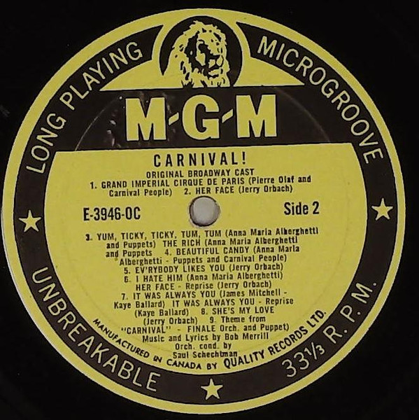 Carnival! Original Broadway Cast-3