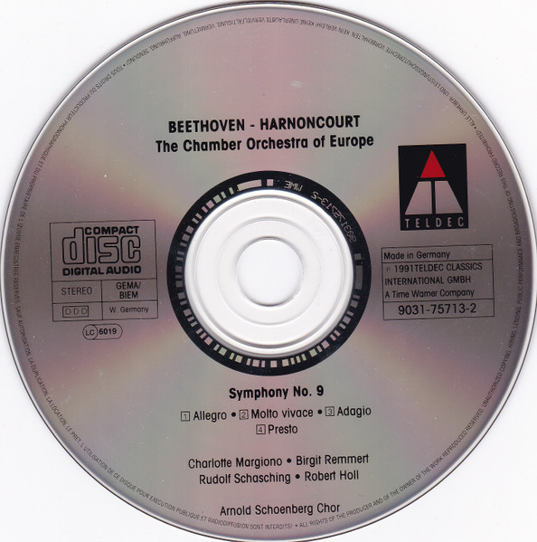 Beethoven* - Harnoncourt*, The Chamber Orchestra Of Europe-2