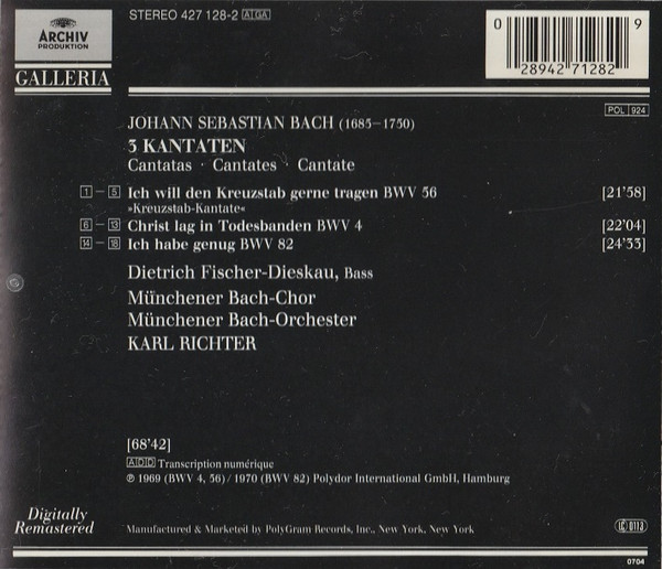 Johann Sebastian Bach – Dietrich Fischer-Dieskau / Karl Richter-1