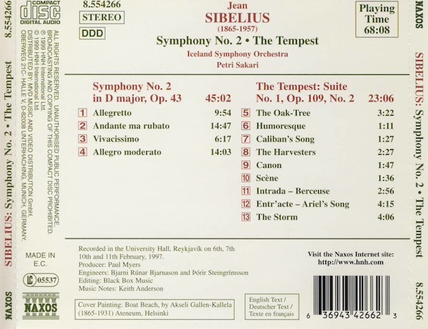 Sibelius*, Iceland Symphony Orchestra, Petri Sakari-1