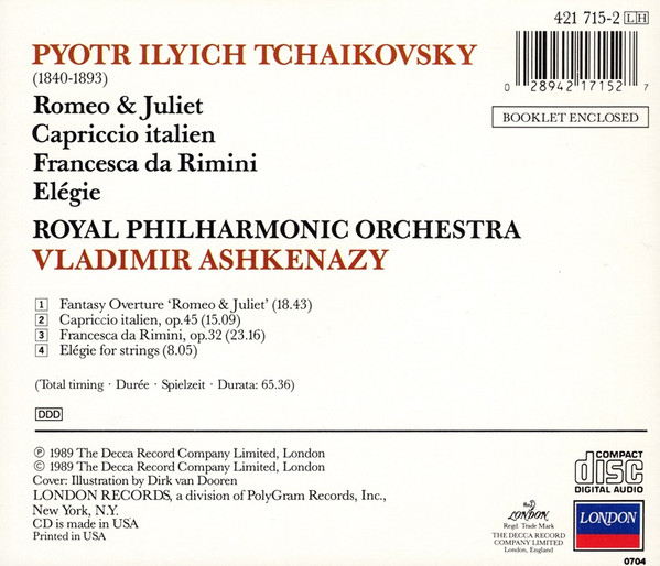 Tchaikovsky*, Royal Philharmonic Orchestra, Vladimir Ashkenazy-1