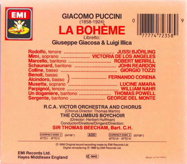 Puccini* - Victoria De Los Angeles, Jussi Björling, Sir Thomas Beecham-1