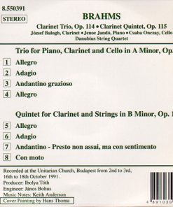 Brahms* - József Balogh (2), Jenoe Jandó*, Csaba Onczay, Danubius String Quartet-1