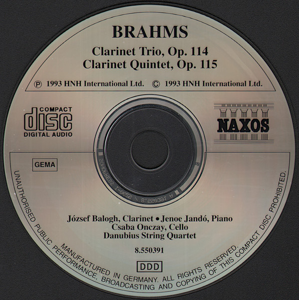 Brahms* - József Balogh (2), Jenoe Jandó*, Csaba Onczay, Danubius String Quartet-2