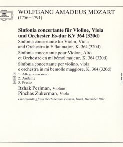 Wolfgang Amadeus Mozart - Itzhak Perlman · Pinchas Zukerman · Israel Philharmonic Orchestra · Zubin Mehta-4
