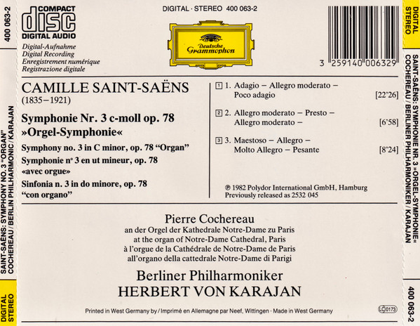 Camille Saint-Saëns, Pierre Cochereau • Berliner Philharmoniker, Herbert von Karajan-1