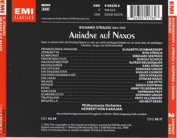 Richard Strauss - Elisabeth Schwarzkopf, Rita Streich, Irmgard Seefried, Rudolf Schock, Hermann Prey, Philharmonia Orchestra, Karajan*-2