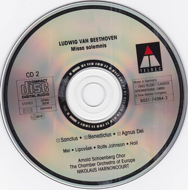 Beethoven* - Mei* • Lipovšek* • Rolfe Johnson* • Holl* • Arnold Schoenberg Chor, The Chamber Orchestra Of Europe, Nikolaus Harnoncourt-3