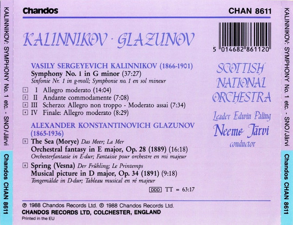 Kalinnikov* • Glazunov*, Scottish National Orchestra*, Neeme Järvi-1