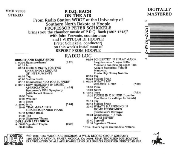P.D.Q. Bach / Professor Peter Schickele* / John Ferrante / I Virtuosi di Hoople*-1