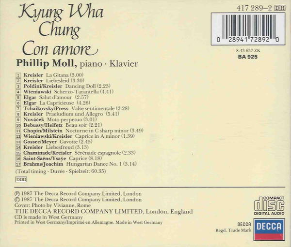 Kyung Wha Chung*, Brahms*, Kreisler*, Elgar*, Phillip Moll-1