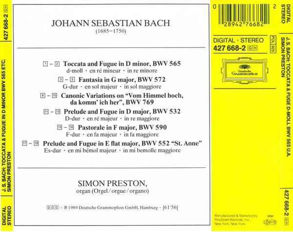 Johann Sebastian Bach, Simon Preston-1