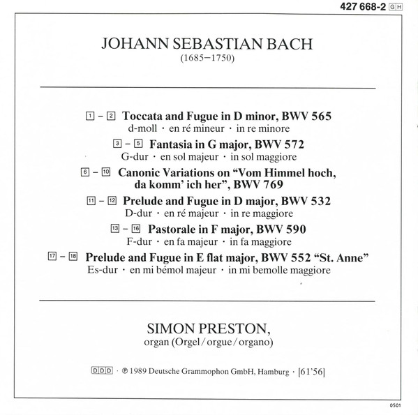 Johann Sebastian Bach, Simon Preston-2