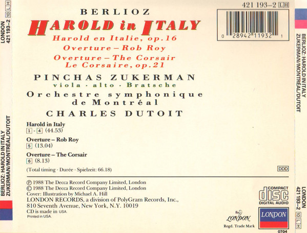 Berlioz* - Zukerman*, Dutoit*, Montréal*-1