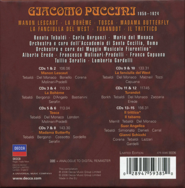 Giacomo Puccini - Renata Tebaldi · Carlo Bergonzi · Mario del Monaco-1