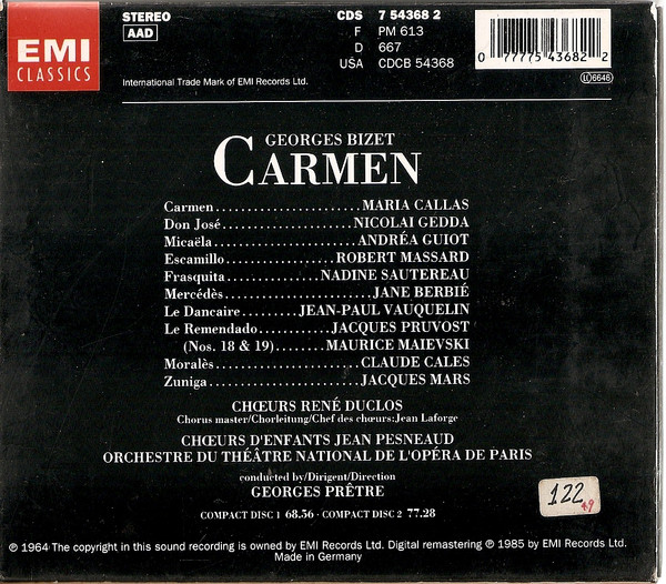 Bizet* - Maria Callas, Nicolai Gedda, Andréa Guiot, Robert Massard, Georges Prêtre-1