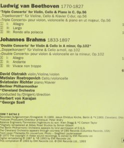 David Oistrach, Mstislav Rostropovich, Sviatoslav Richter, Berliner Philharmoniker, The Cleveland Orchestra, Herbert von Karajan, George Szell / Ludwig van Beethoven / Johannes Brahms-2
