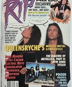 RIP Magazine - FEBRUARY 1991 - QUEENSRYCHE, CINDERELLA, MEGADETH Centerfold Poster
