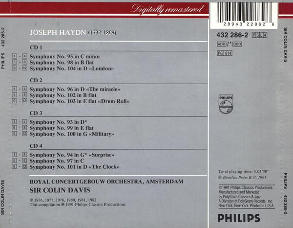 Haydn*, Sir Colin Davis, Royal Concertgebouw Orchestra, Amsterdam*-1