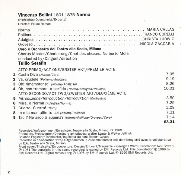 Bellini*, Maria Callas, Franco Corelli, Christa Ludwig, Nicola Zaccaria, Coro* e Orchestra Del Teatro Alla Scala, Tullio Serafin-3
